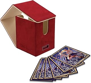 Ultra Pro - Vivid Alcove Flip Deck Box (Red) - Protect and Store up to 100 Double Sleeves Standard Size Cards, Perfect for Sports Cards, Gaming Cards & Collectible Trading Cards