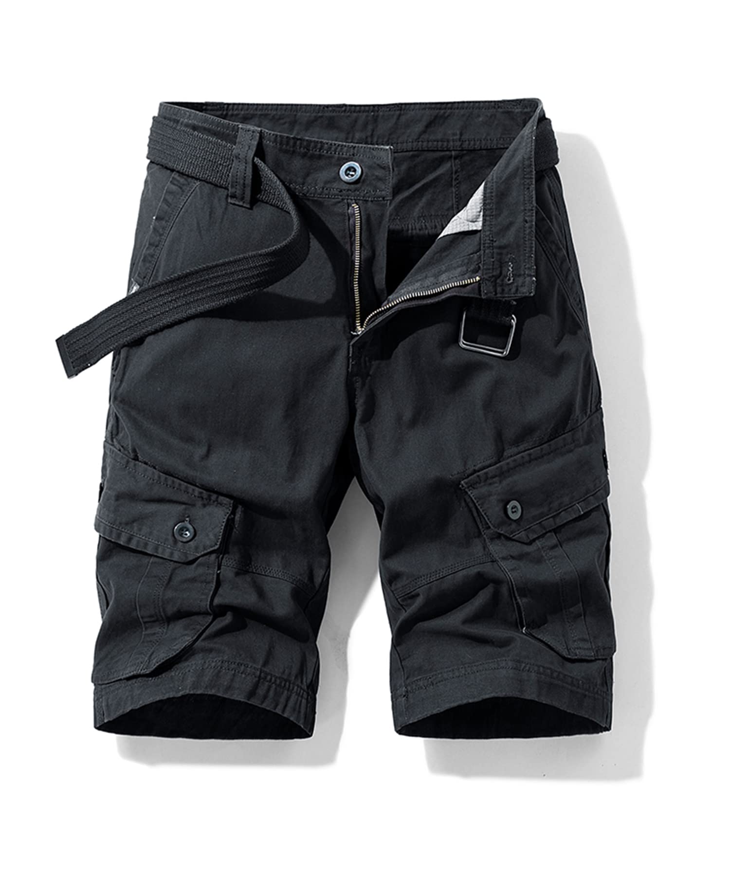 Btmpmcs Pantalones Cortos Cargo para Hombre Pantalón Corto de Trabajo Multibolsillos Verano Algodón Bermuda Casual al Aire Libre Combate Shorts Vintage Deportes Escalada Shorts Sin Cinturón
