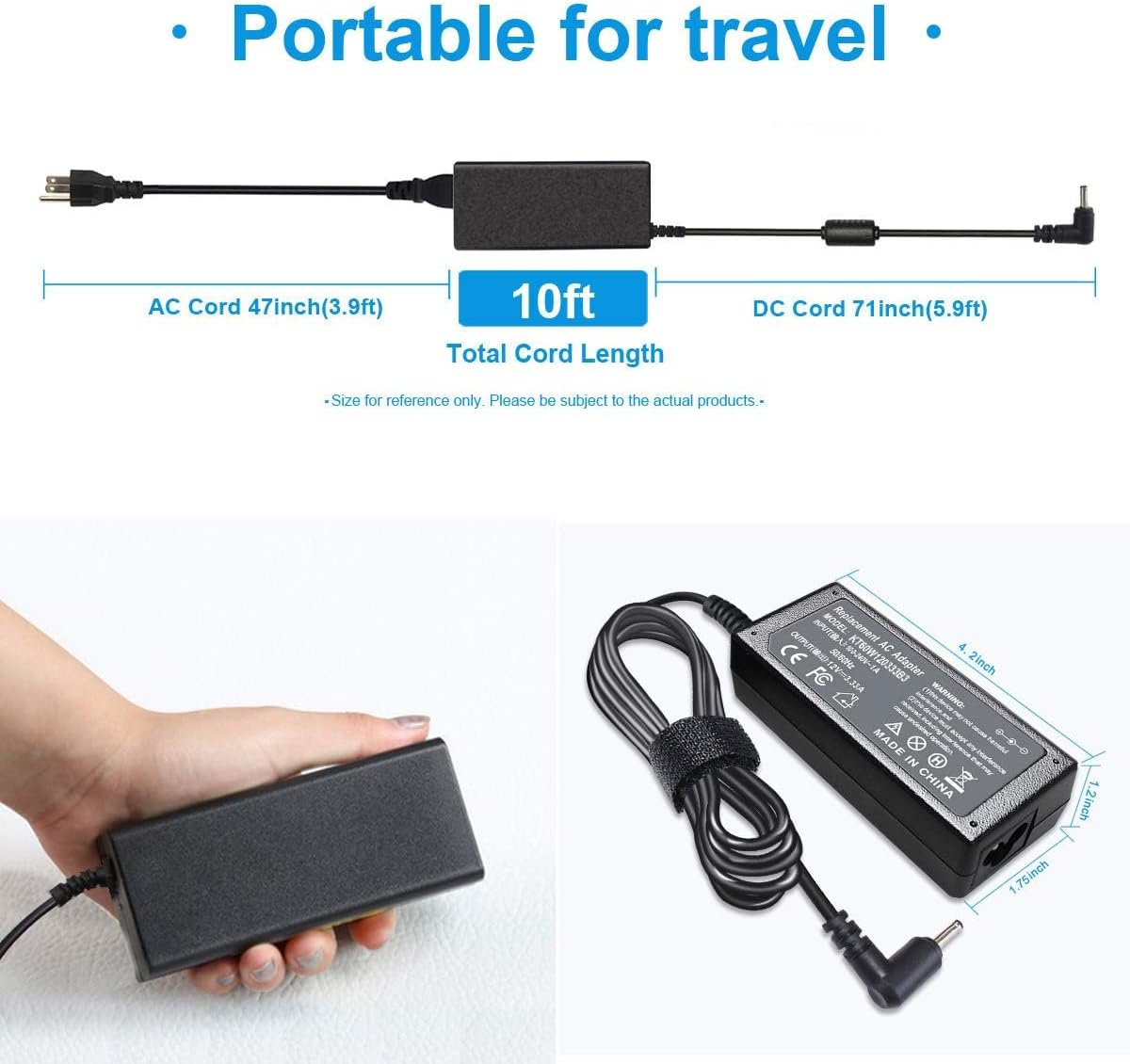 12V 3.33A 2.2A Charger for Samsung Chromebook 3 2 11.6" Xe500c13 Xe501C13 Xe500c12 Xe503c12 Xe503c32 Xe303c12 XE303C12-A01 500c 503c 501C PA-1250-98 NP930X2K BA44-00322A AA-PA3N40W A12-040N1A 40W 26W image 3