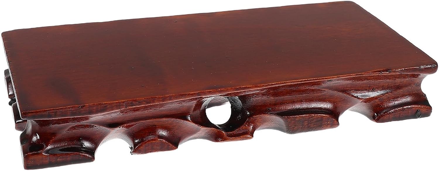 Rectangular Wooden Display Stand Vase Holder Pedestal for Ornaments and Vases, Stable Design Classic Vintage Style, for Home Decor and Centerpiece Displays