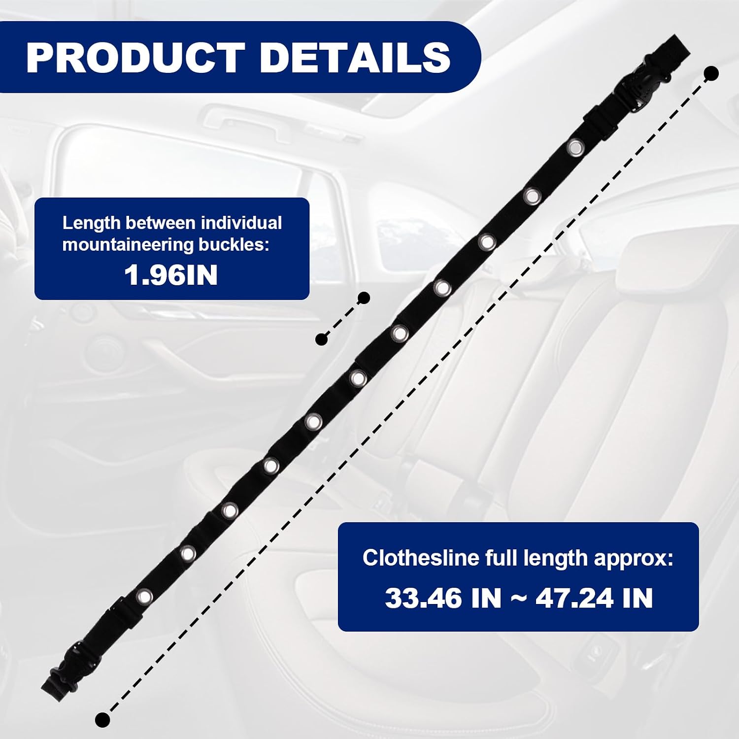 Rislobx Car Clothes Hanger Bar, Retractable Portable Car Clothes Rack Drying Line Travel Camping Clothesline Clothes Hanging Organizer for Car, SUV, Truck
