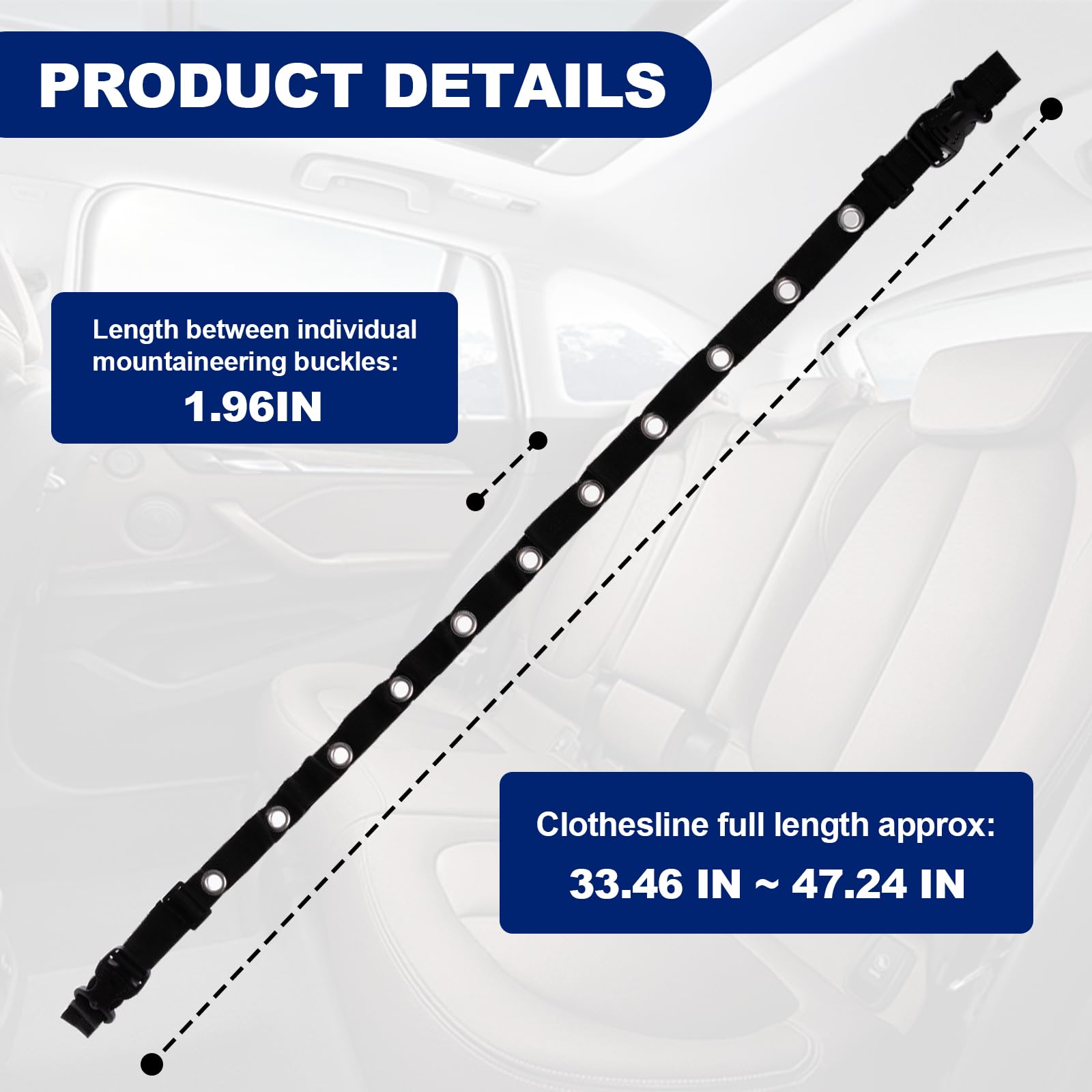 Rislobx Car Clothes Hanger Bar, Retractable Portable Car Clothes Rack Drying Line Travel Camping Clothesline Clothes Hanging Organizer for Car, SUV, Truck