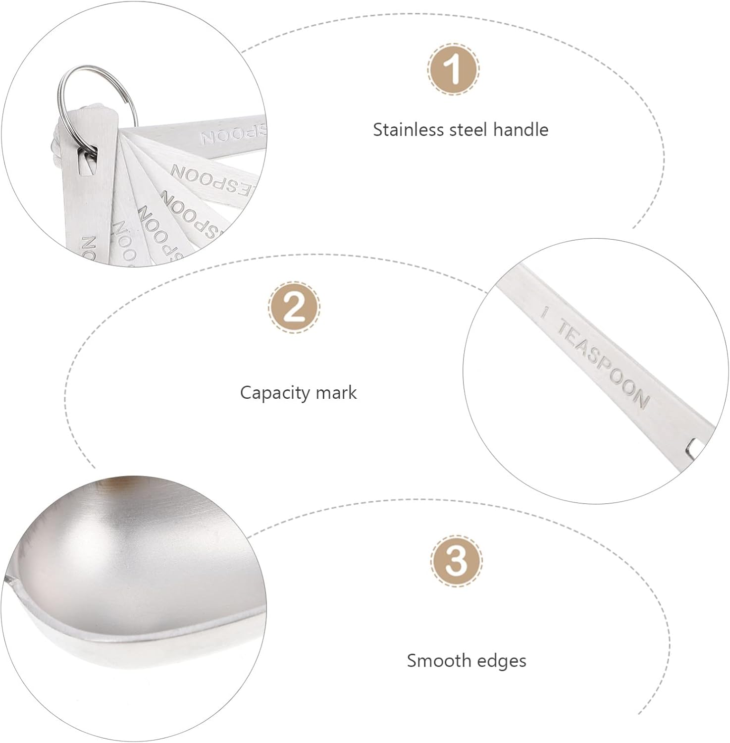 1 Set Scoop Utensils Seasoning and Stainless Refillable Coffee Metal Tea for Steel or Tablespoons Powder Cooking Food Measurements Mini Tools Tablespoon Baking Duty Heavy Kitchen