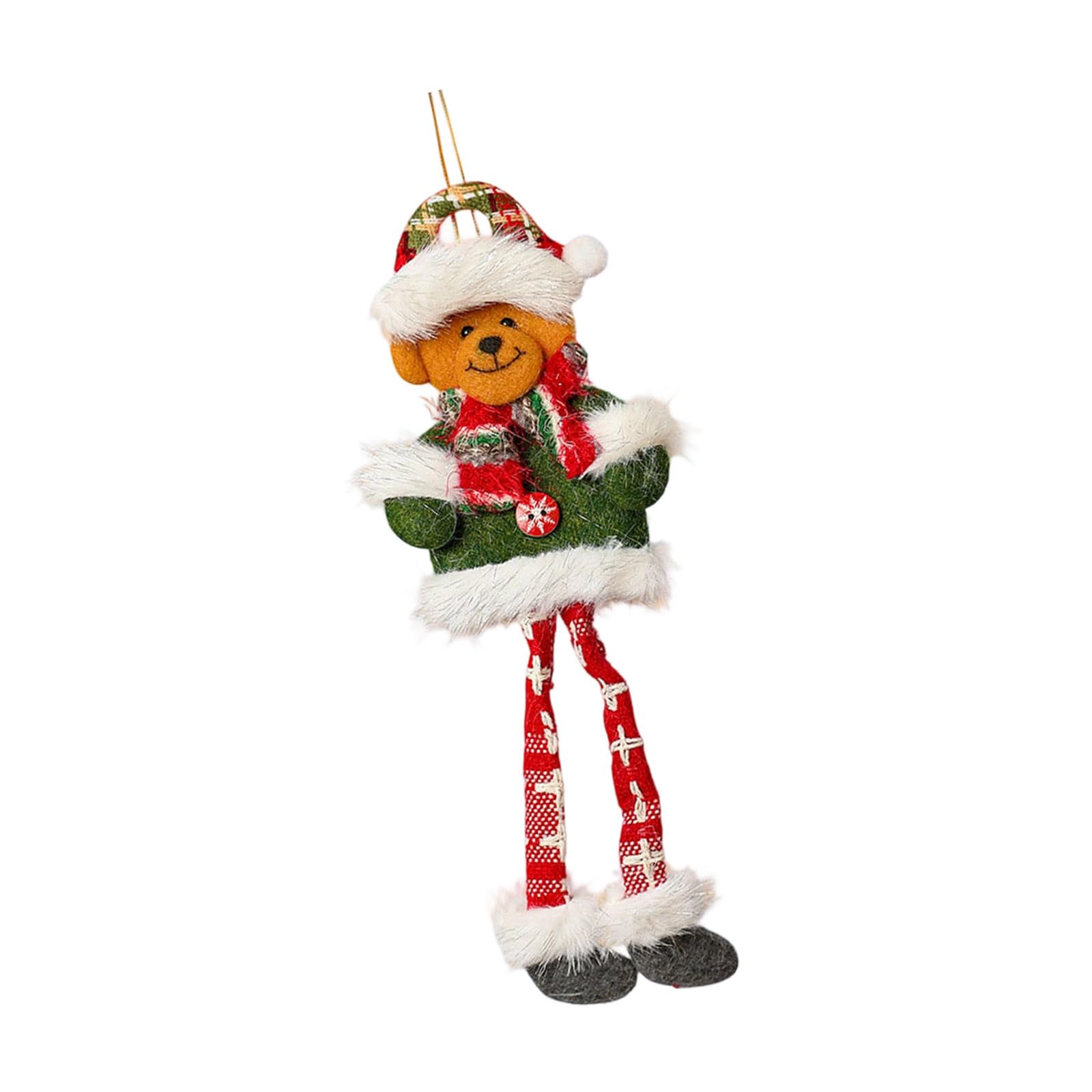 KAQNTUD Santa/Snowman/Deer/Bear Decoration with Movable Long Legs Holiday Hanging Ornament for Christmas Tree Parties Indoor Adjustable Christmas Hanging Doll