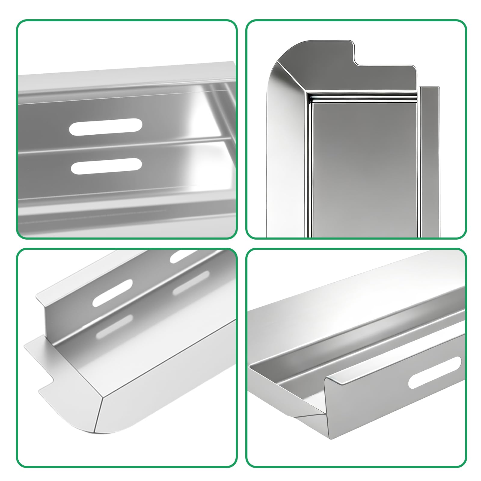 WELL GRILL Vaschetta antigoccia in acciaio inox per Weber Go-Anywhere Gas, confezione da 2 vaschette raccogligrasso per barbecue a gas Weber Go Anywhere