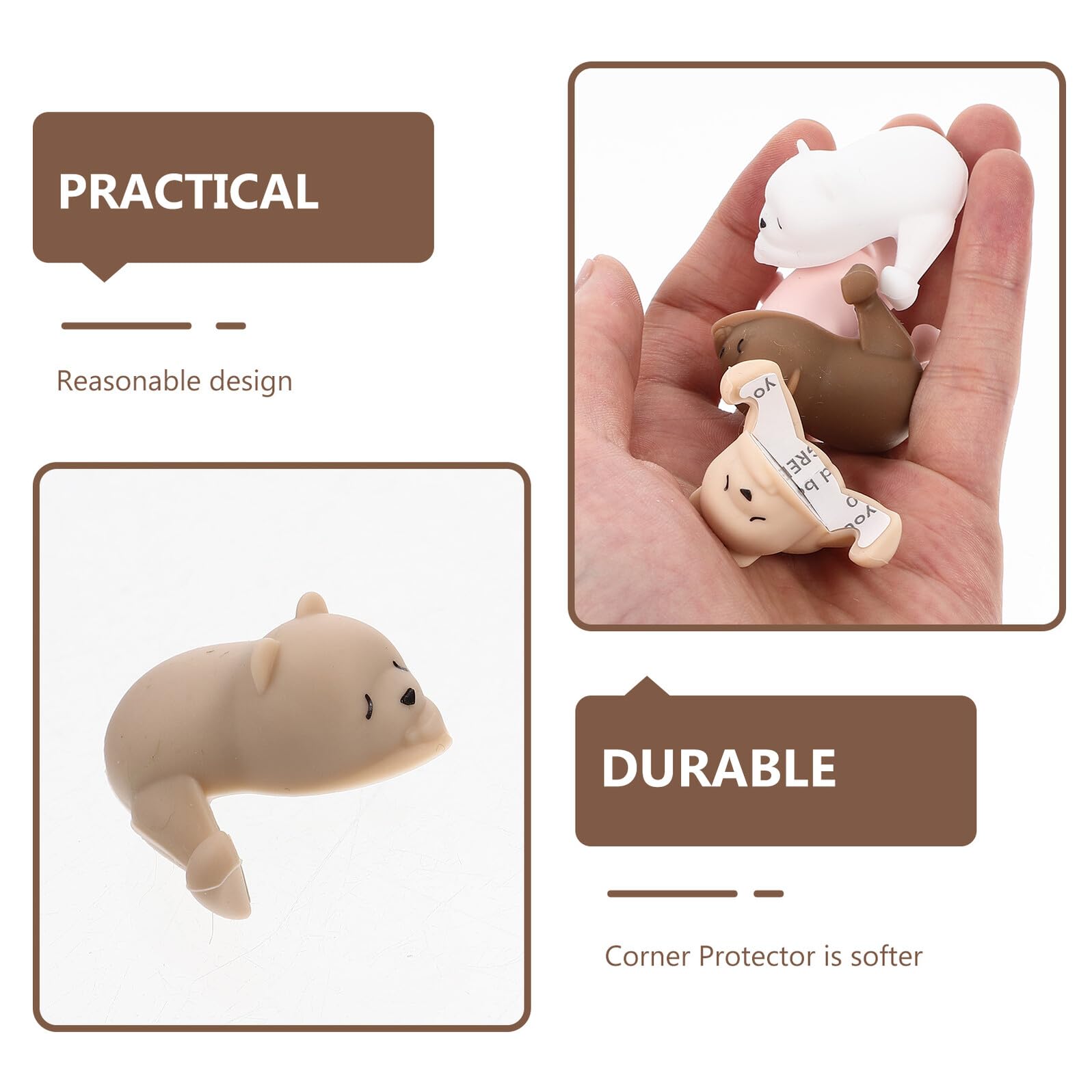 BESPORTBLE 4 Piezas Protector de Esquinas de Silicona Forma de Animales y Seguro para Bordes de Mesa Protección Infantil contra Golpes Esquinas Agudas Diseño