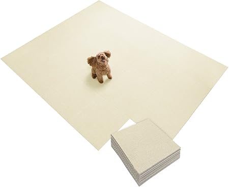 Amazon Co Jp 日本製 撥水 消臭 洗える サンコー ずれない ジョイントマット ペット用 45 45cm アイボリー 30枚 カーペットタイプ おくだけ吸着 タイルマット Kn 78 Diy 工具 ガーデン