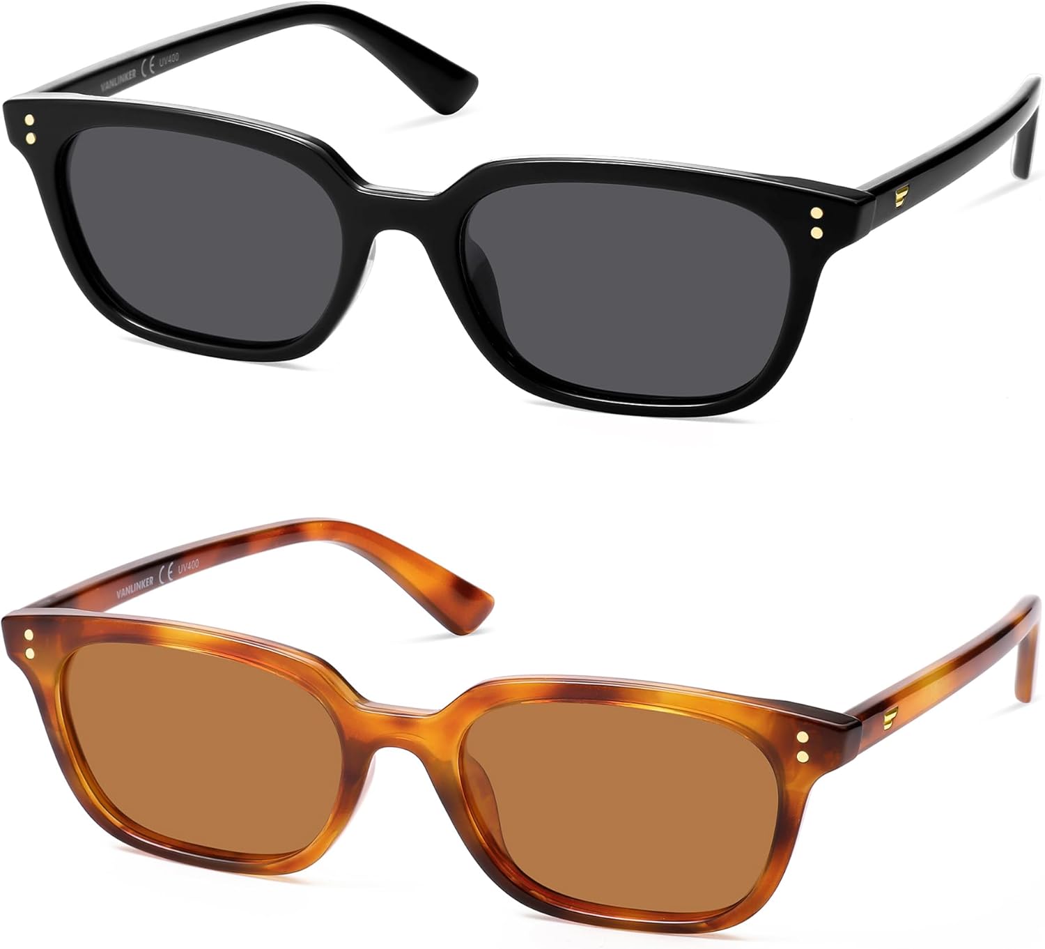 VANLINKER Polarized Trendy Small Slim Skinny Square Cat Eye Sunglasses for Women Men Retro Shades VL9862