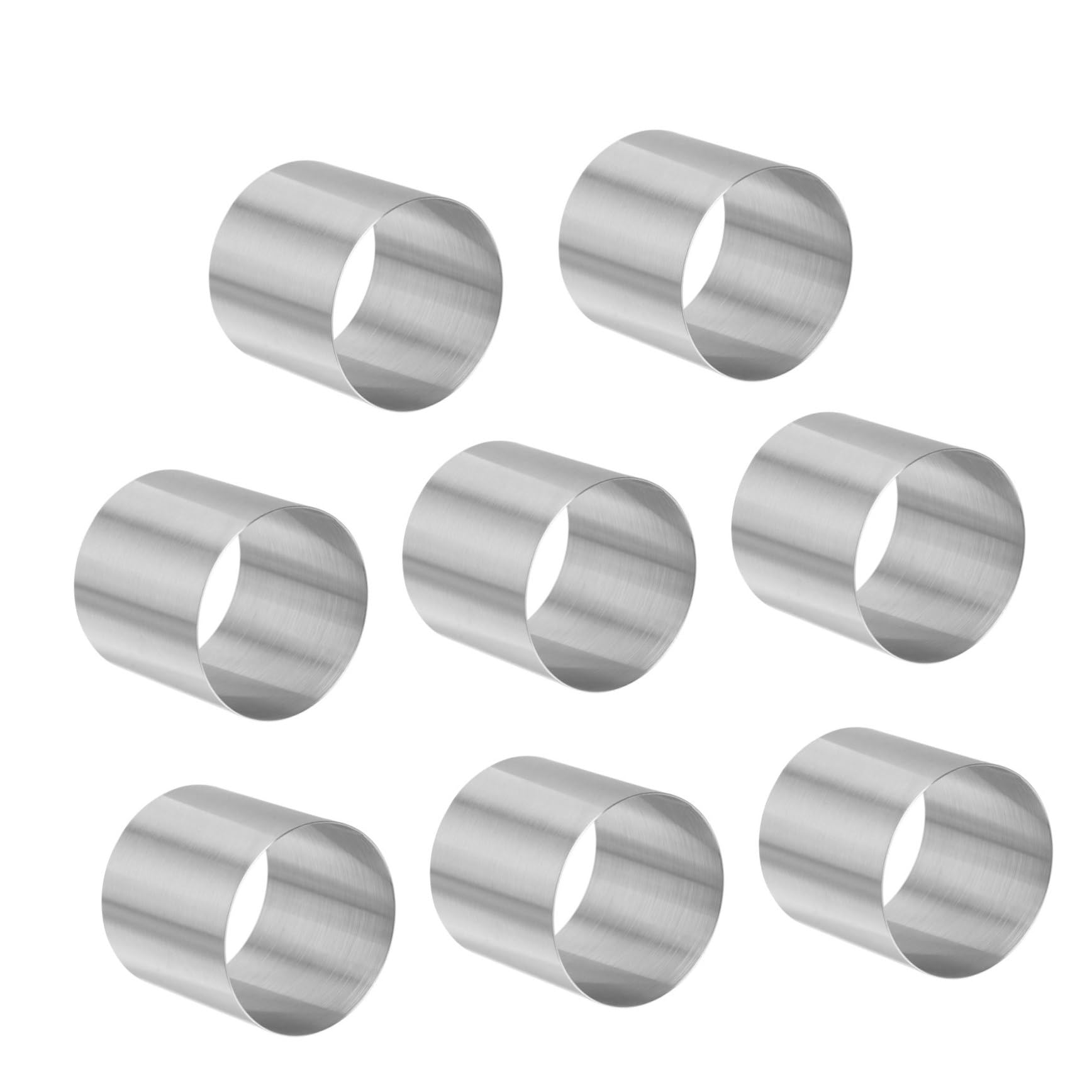 8 Piezas de Moldes Redondos de Acero Inoxidable para Mini Tartas y Pasteles de Mousse, Reutilizables y Fáciles de Desmoldar, Ideales para Hornear Postres