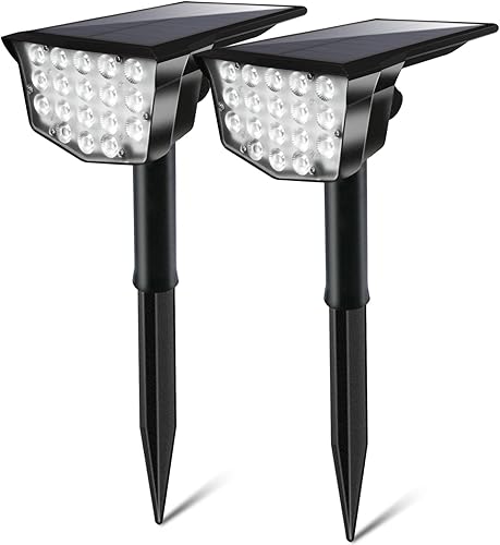 Cocomox Luces solares para exteriores 700 lúmenes luces solares brillantes para jardín exteriores IP67 impermeable iluminación de paisaje del Azul /