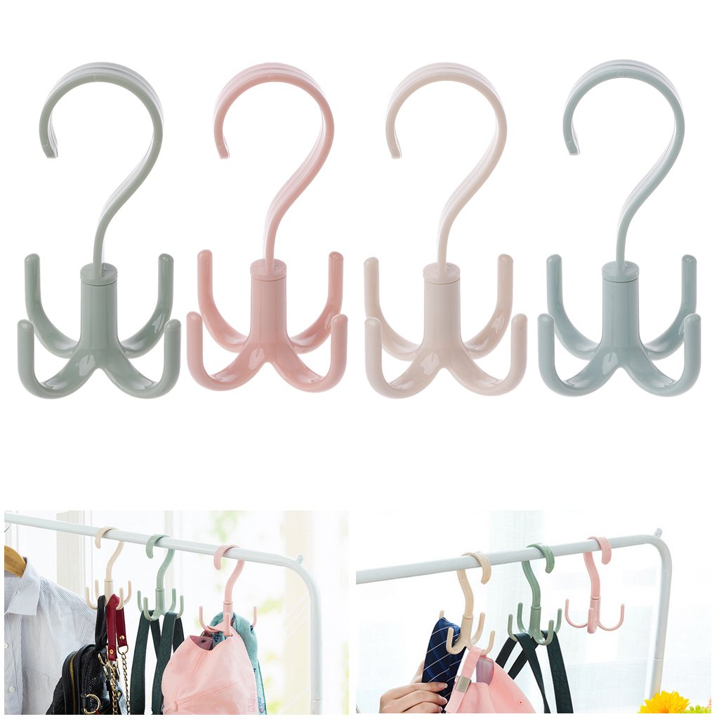 Dabixx 360 Degree Rotating Belt Hanger Scarf Tie Rack Holder Hook Closet Organizer - Beige