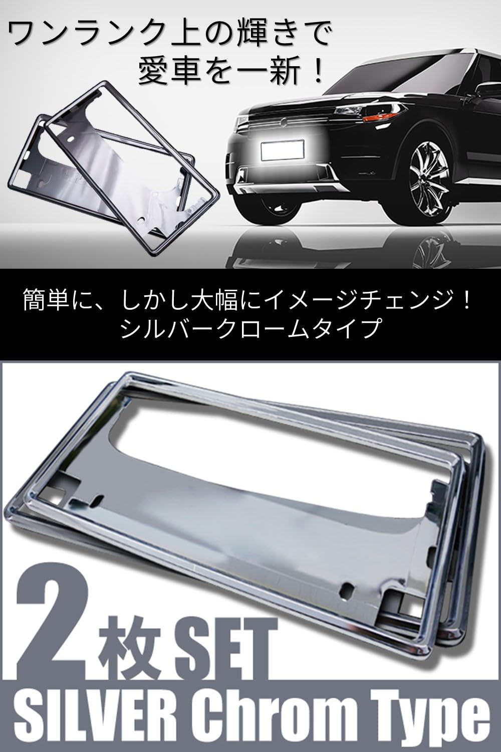 タニグチ 早い バックドアライセンスガーニッシュ 黒LEDライセンス 