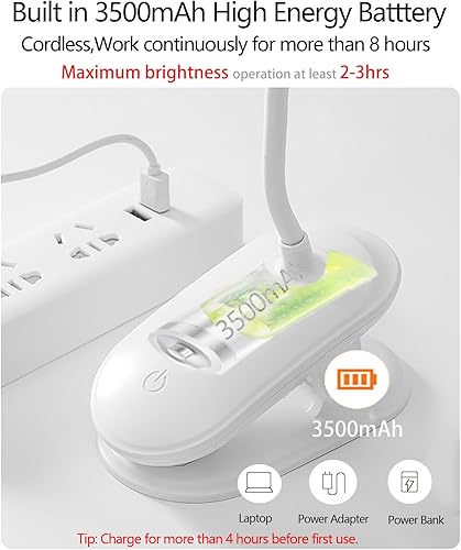 Miniatura 4 de GcSige Lámpara de escritorio LED de doble cabeza con abrazadera luces de clip para cuidado de los ojos para oficina en casa lámparas de mesa