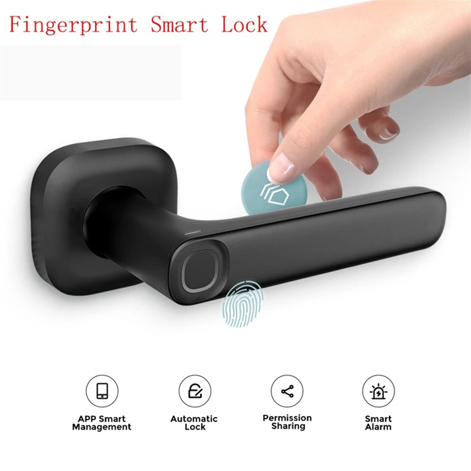 Serratura Smart, R2 Smart Door Lock Impronta Digitale/Scheda NEC/App for Telefono con Supporto Serratura a Scatto Tuya Home,Smart Lock Facile da Installare(H1 Gateway)