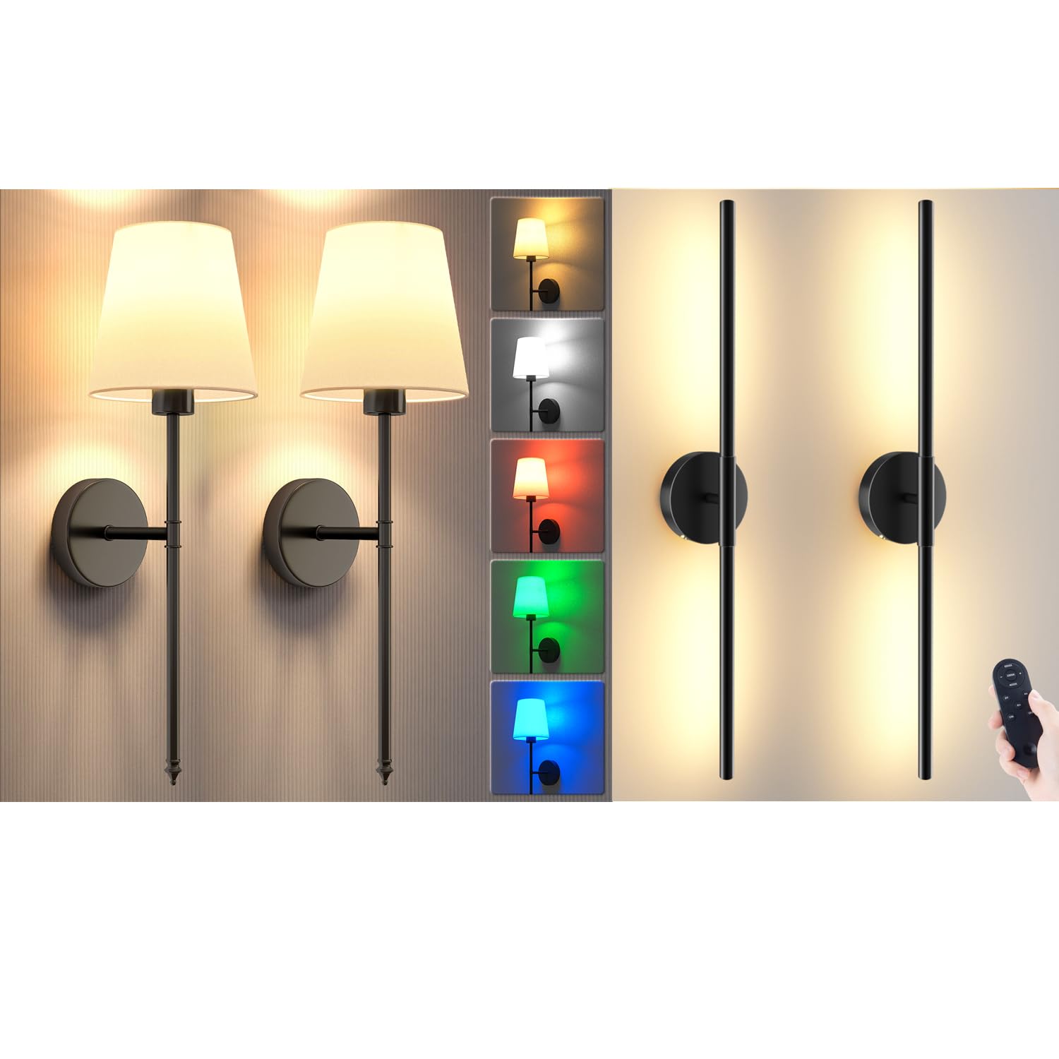 JOFIOSBattery Opeared Wall Sconces 4 Pack