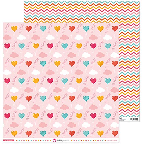Anita and Su Mundo Pure Love Collection Scrapbooking Papers, Paper, Balloons, 12" x 12", 30.5L x 30.5W cm