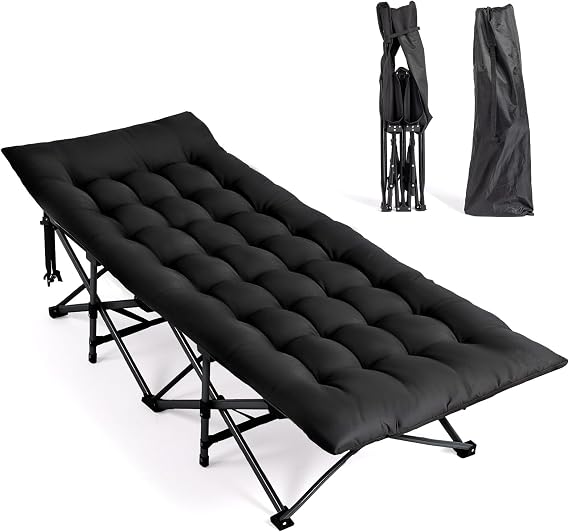 Bonnlo Bonnlo Lit de Camp Pliant en Acier avec Sac de Transport (190x71x36 cm)
