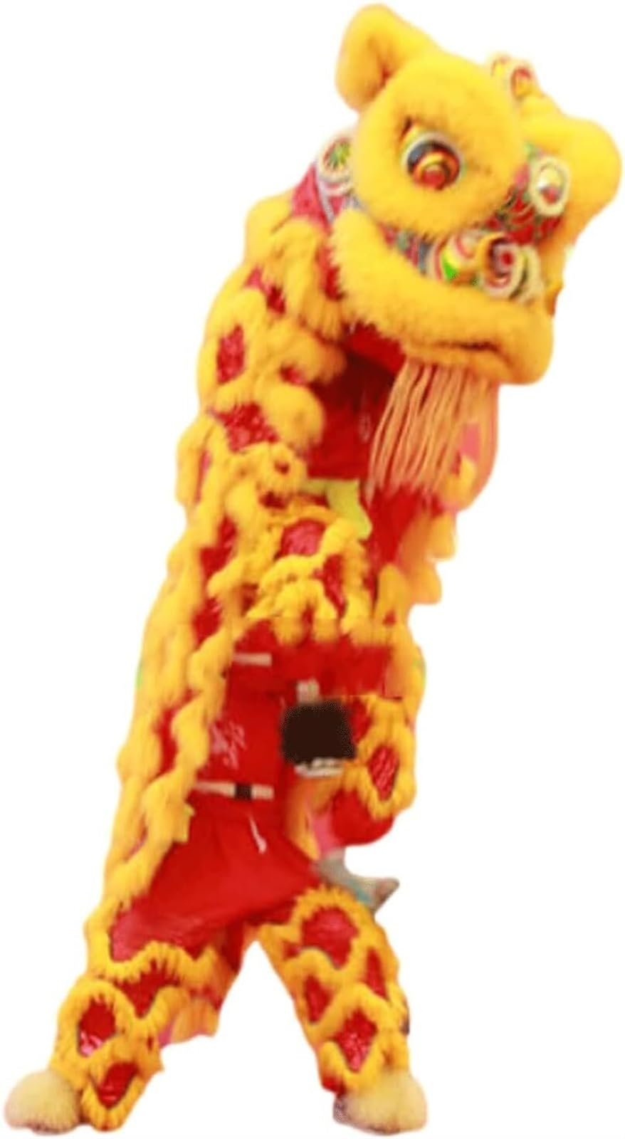Krxsobnv D Lion Ance Clothes, Artificial Wool Ragon Ance Chinese New Year Festive Performance Lion Costume
