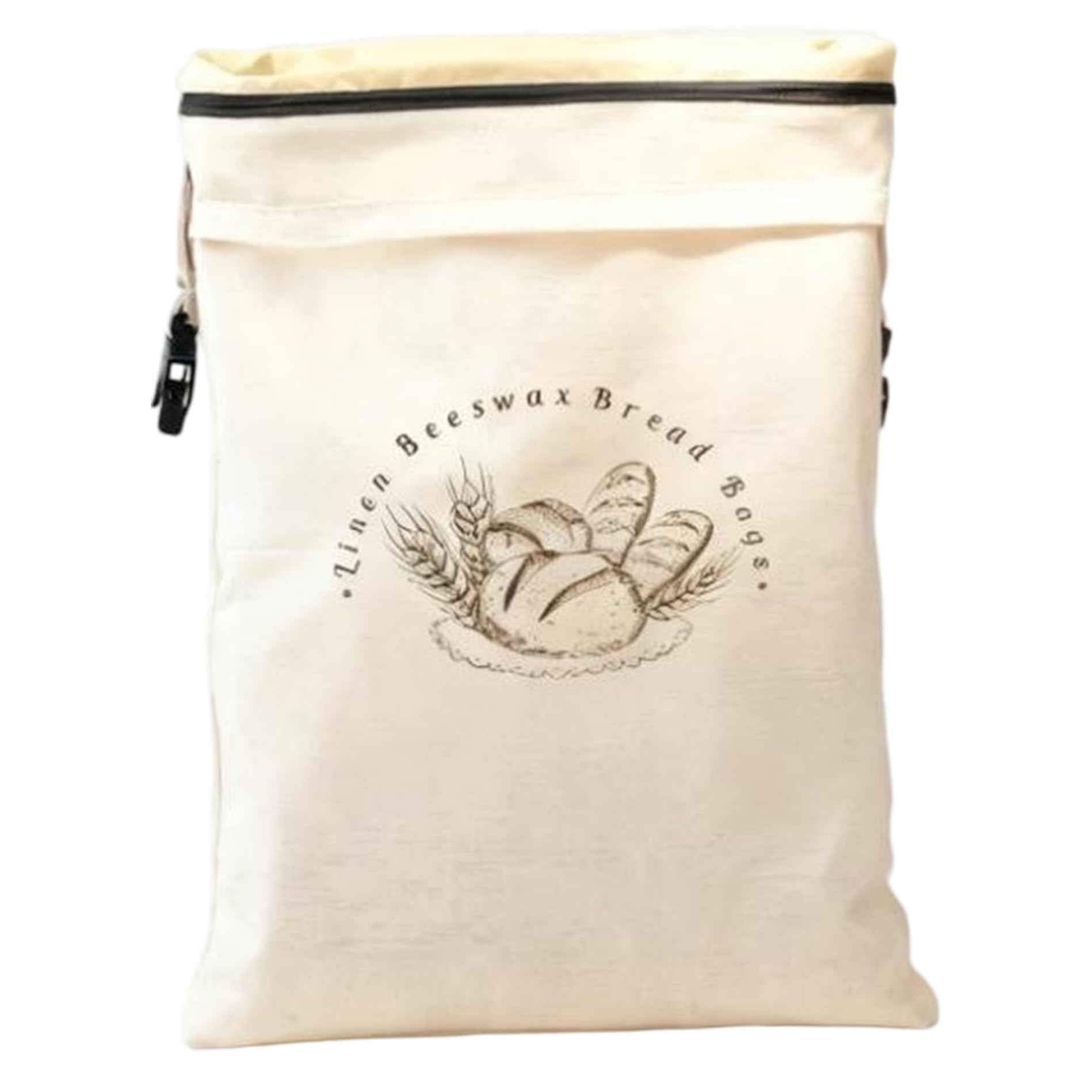 2 Pack 17x13 Inch Reusable Beeswax Bread Bags Sourdough Bread Bag with Zipper & Strap Natural Beeswax Coating on Organic Cotton Keeps Fresh bags pack inch reusable sourdough bag