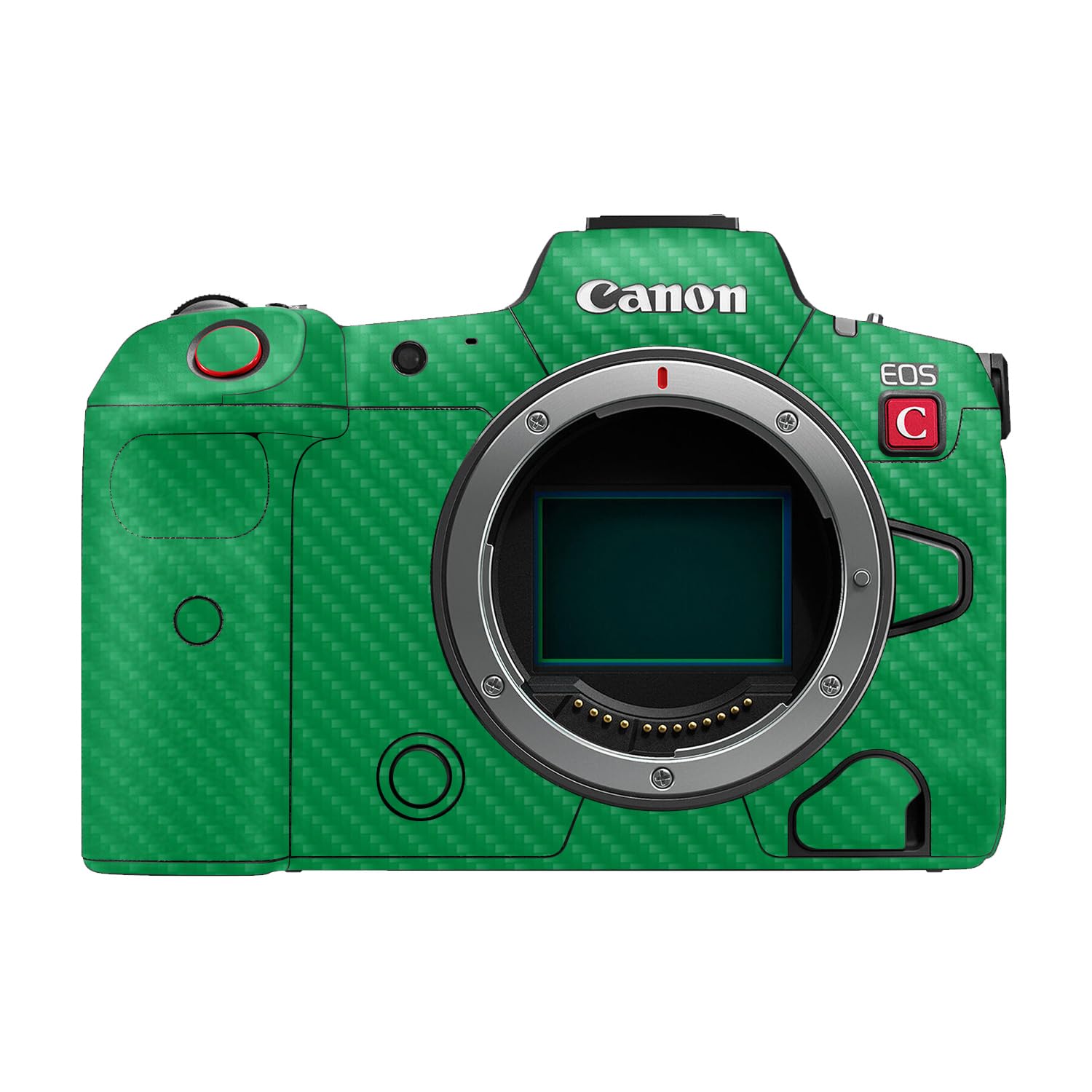 Carbon Fiber Camera Skin Compatible with Canon EOS R5C (2022) - Solid Green - Premium 3M Vinyl Protective Wrap Decal Cover - Easy to Apply | Crafted in the USA by MightySkins