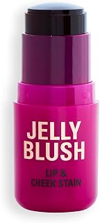 Revolution, Jelly Blush Stick Lip & Cheek Stain, Long-Lasting & Buildable with Hyaluronic Acid & Aloe, Vegan & Cruelty-Free, Cherry Red