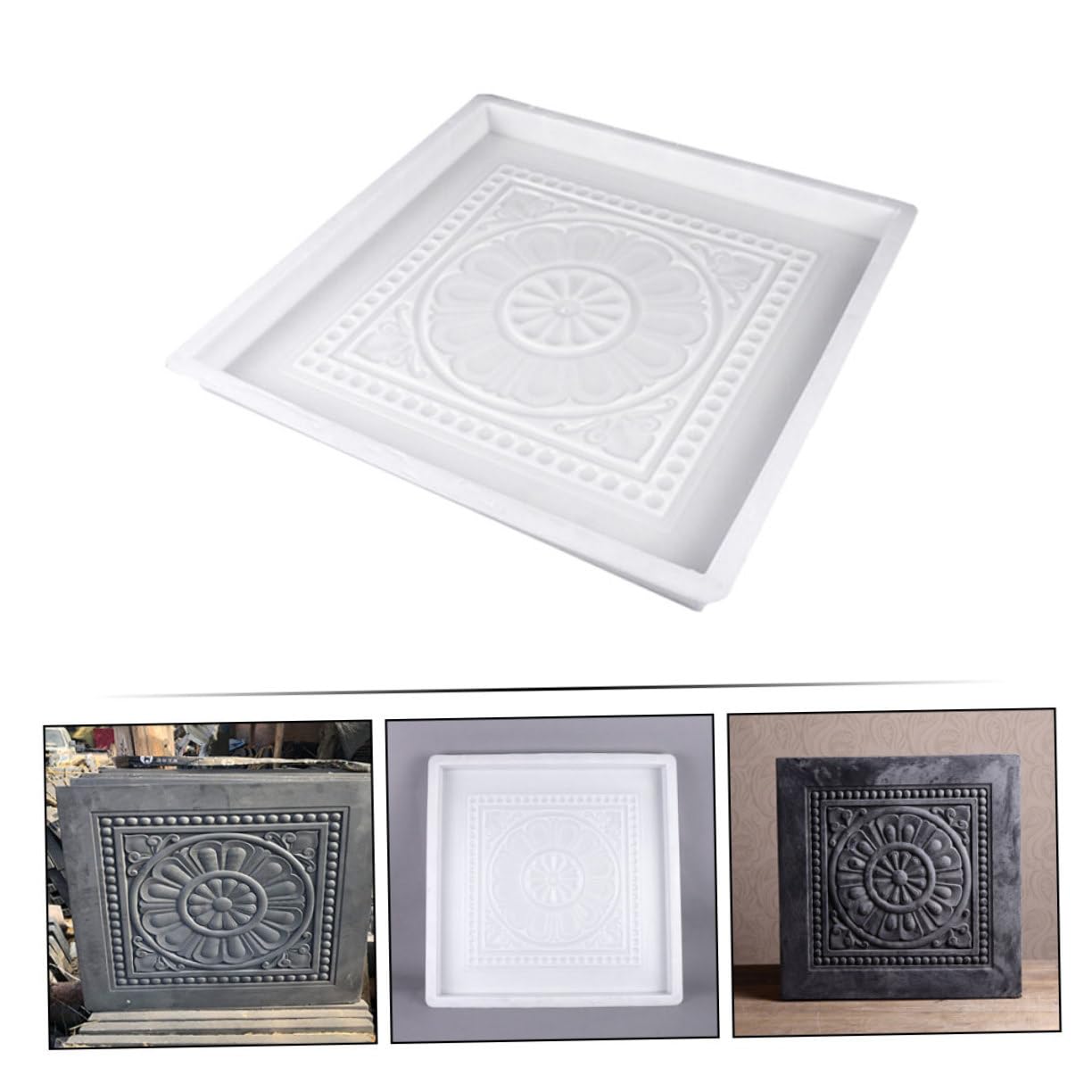 Homoyoyo Molde Para Baldosas De Reutilizable Molde De Hormigón Práctico Diseño Fácil De Usar Para Jardines y Patios 40x40cm 3.5cm De Grosor