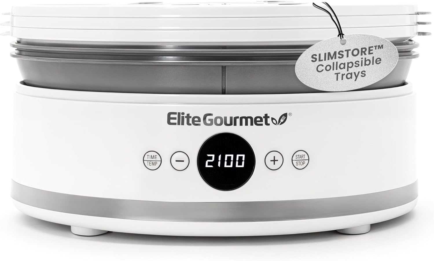 Elite Gourmet EFD329WD Digital Food Dehydrator with 5 BPA Free Collapsible Trays, Adjustable Timer and Temperature Controls