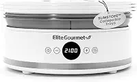 Elite Gourmet Desidratador digital de alimentos EFD329WD com 5 bandejas dobráveis SlimStore livres de BPA para armazenamento compacto, temporizador ajustável e controles de temperatura, carne seca