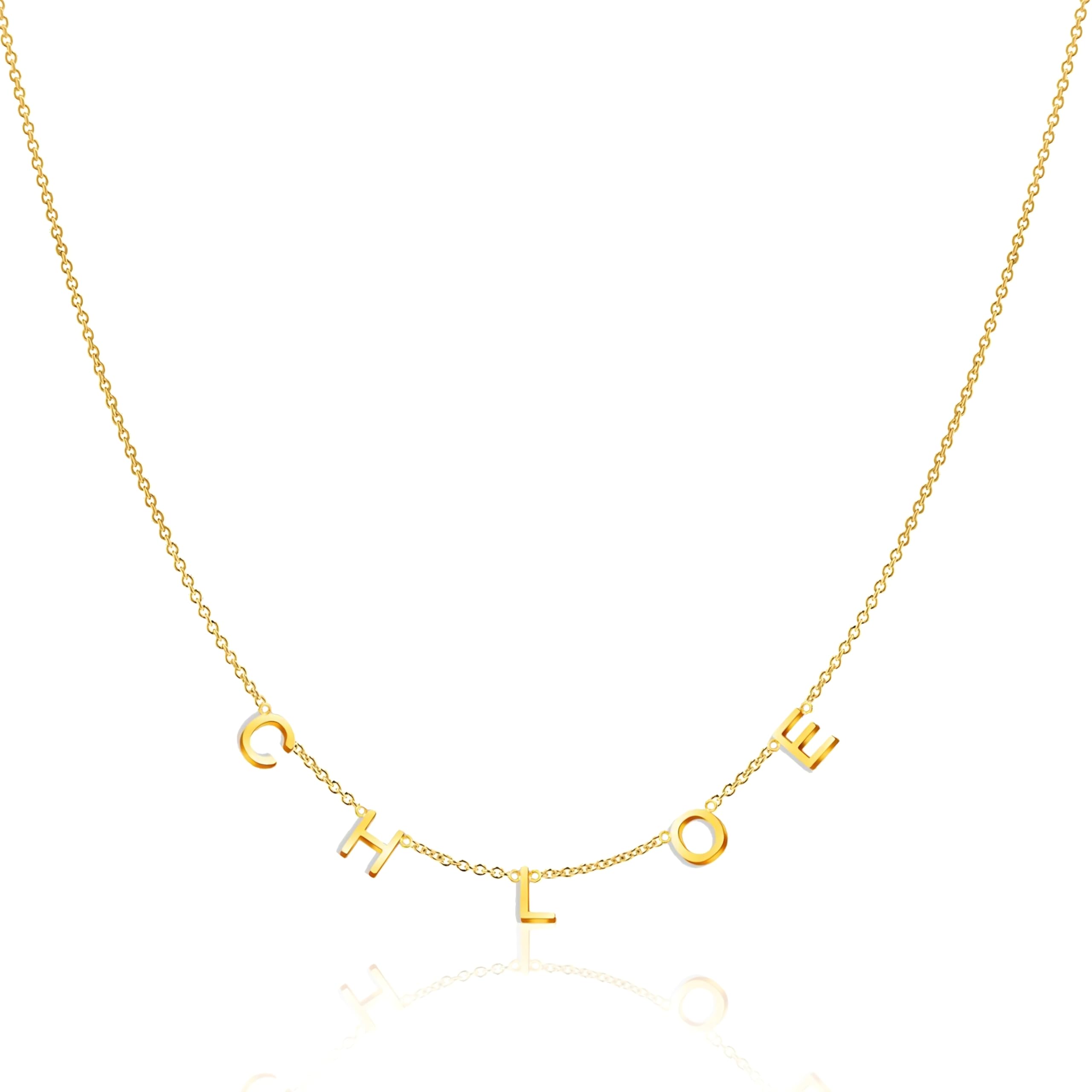 MignonandMignonPersonalized Your Name Necklaces for Mom Women Multiple Initial Sideways Charm Custom Jewelry Minimalist Friendship Gift -RIN