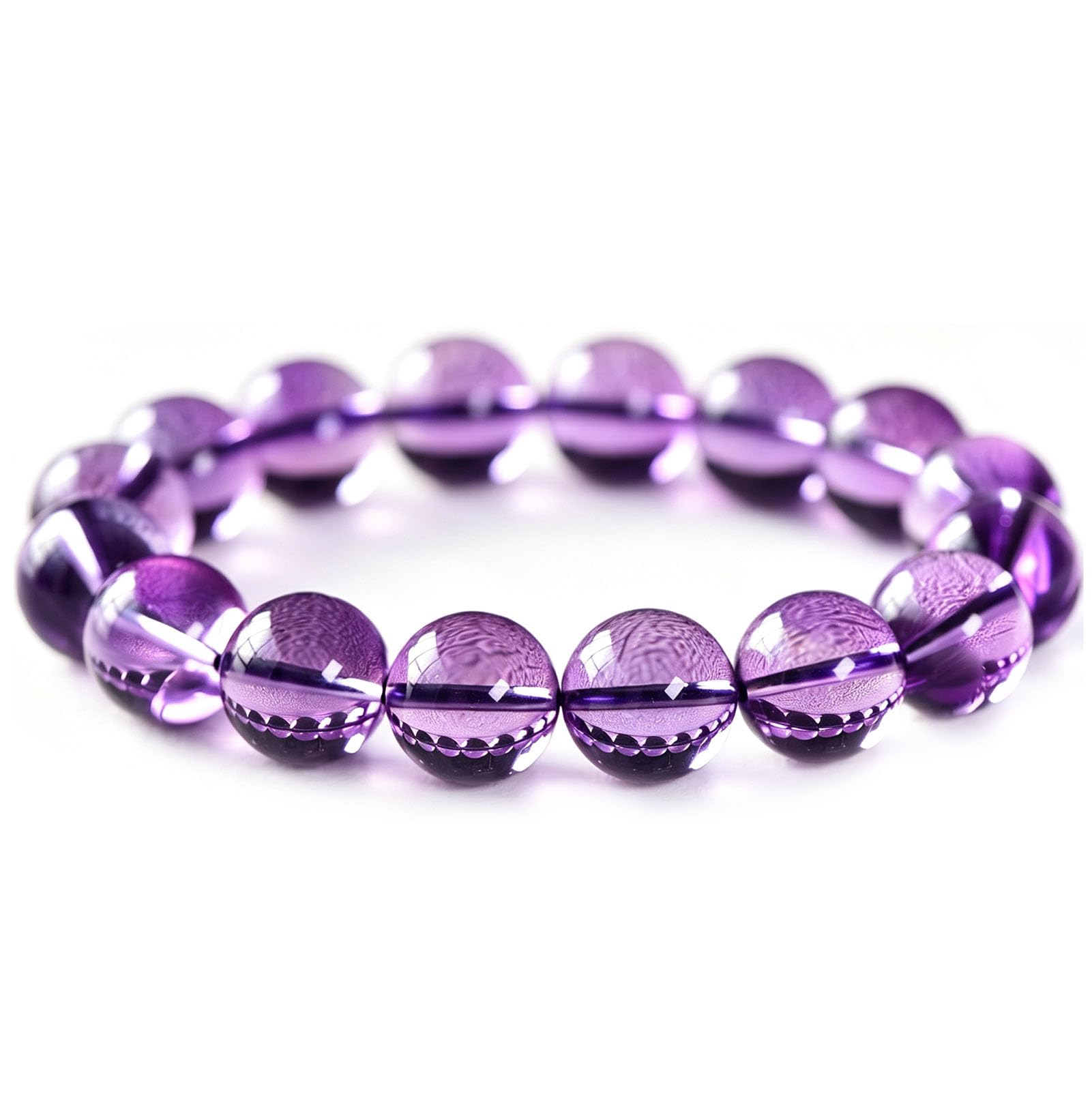 Bracciale con perline pietre preziose naturali per donna, bracciale rotondo | Braccialetti unisex in cristallo naturale per meditazione, yoga, guarigione spirituale ed energia positiva