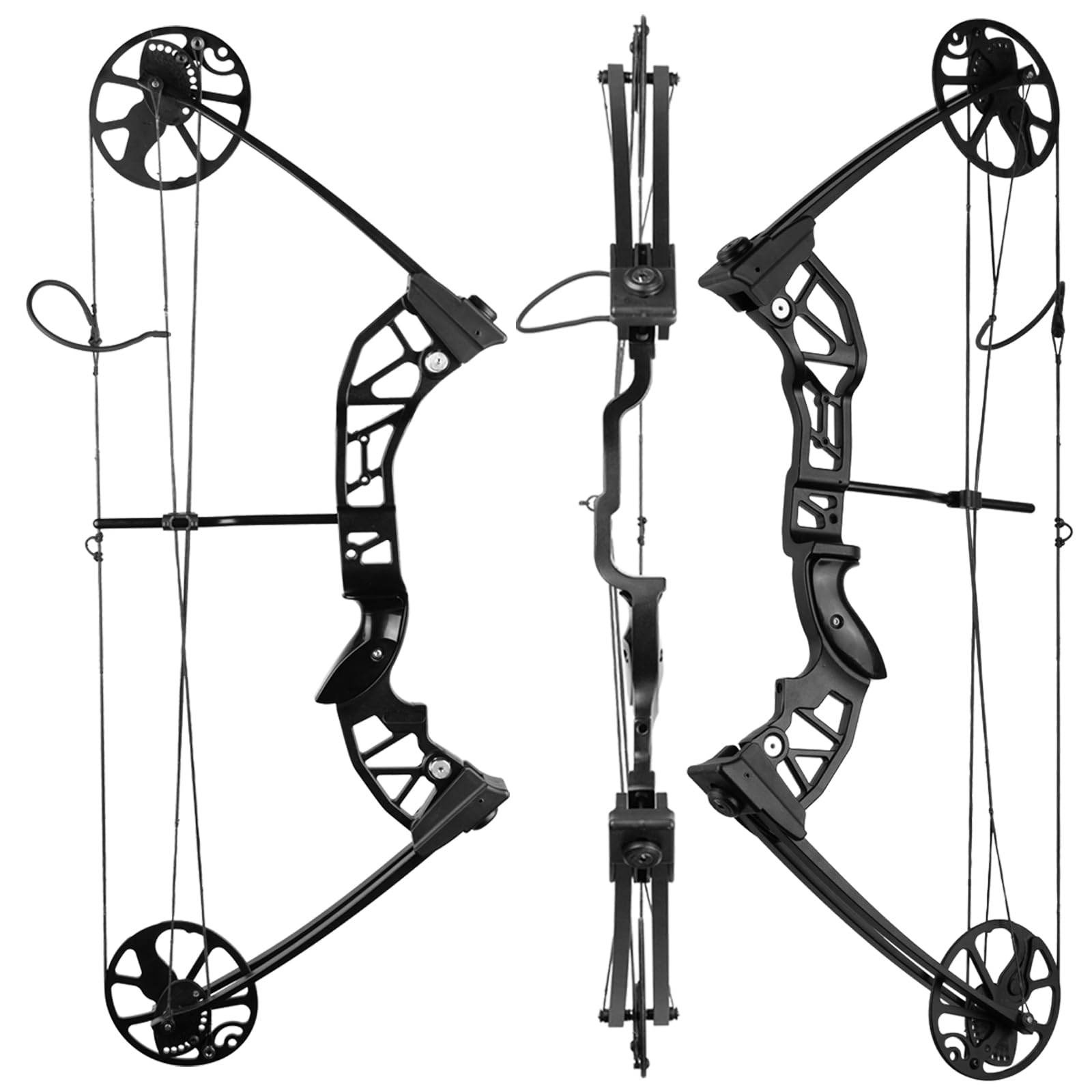 Compoundbogen-Set, 9-31,8 kg Zuggewicht verstellbar, 48,3 cm - 76,2 cm Ziehlänge, Jagd-Compound-Bögen-Set für Erwachsene, Anfänger, Outdoor-Shooting, rechte Hand