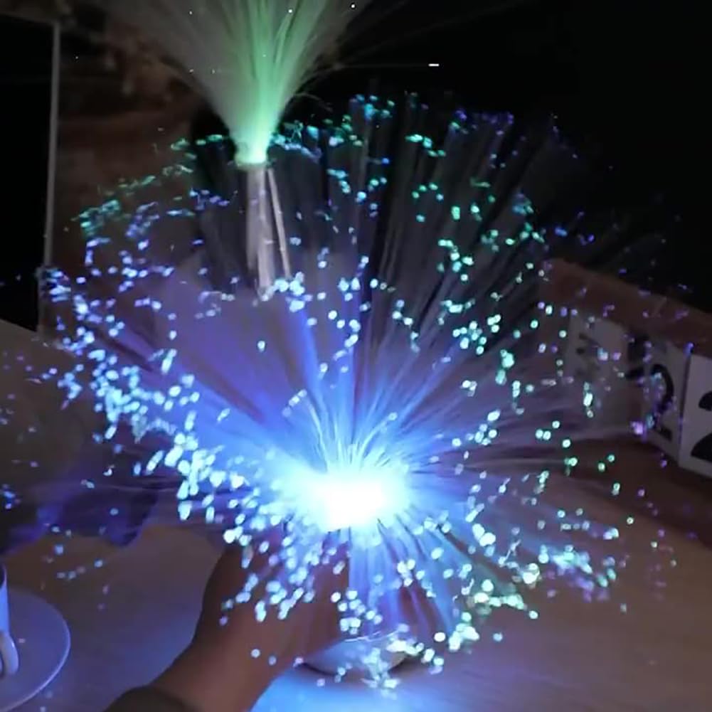 Lámpara de Fibra óptica, Lámpara de Fibra óptica Cambiante, lámpara LED de Fibras con Cambio de Color, Salón, Baño, Bar, Decoración para Fiestas Navideñas, 1 PCS