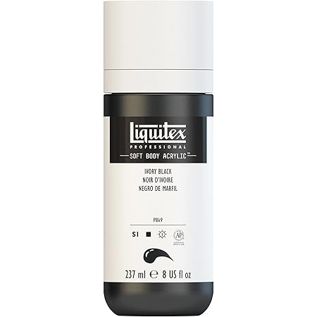Liquitex Professional Soft Body Acrylic Paint, 237ml (8-oz) Bottle, Ivory Black