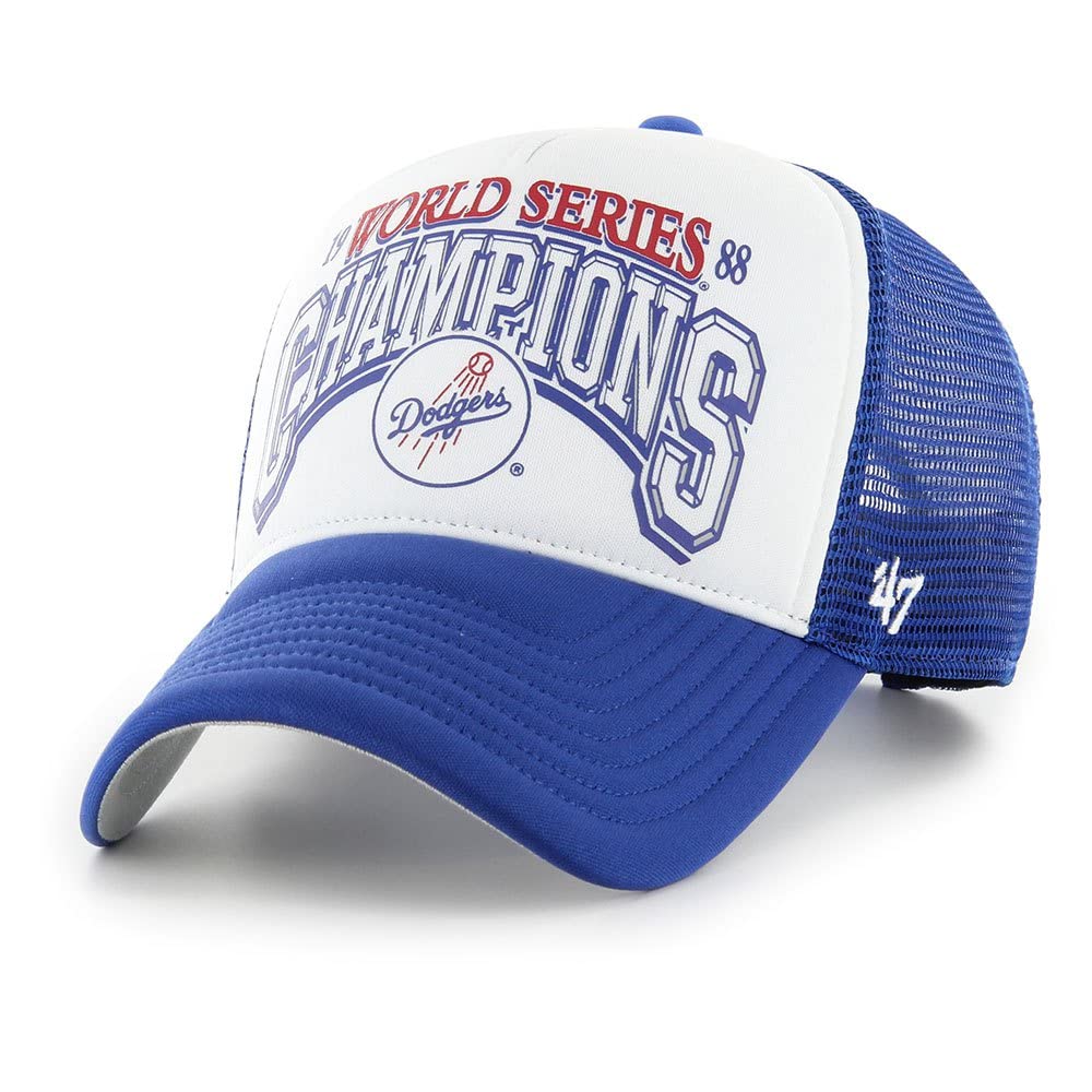 Unisex White 47 Brand Mesh Trucker Cap - Foam Champ Los Angeles Dodgers