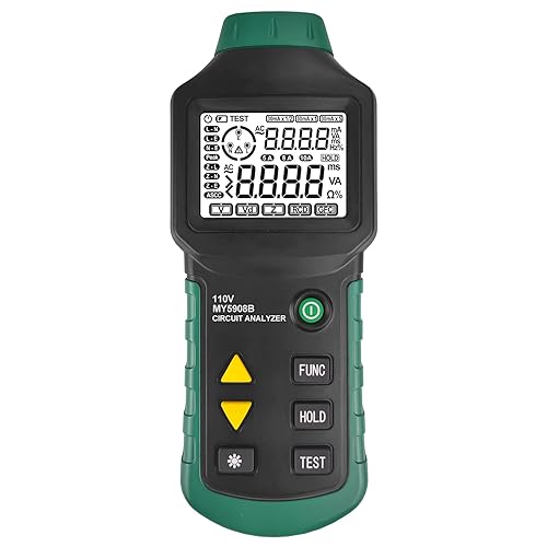 Analizador de circuito digital True RMS voltaje CA RCD GFCI, probador eléctrico de caída de voltaje, dispositivo de prueba de fallas de línea con