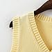 Men Women Knitted Cotton V-Neck Vest JK Uniform Pullover Sleeveless Sweater School Cardigan Yellow