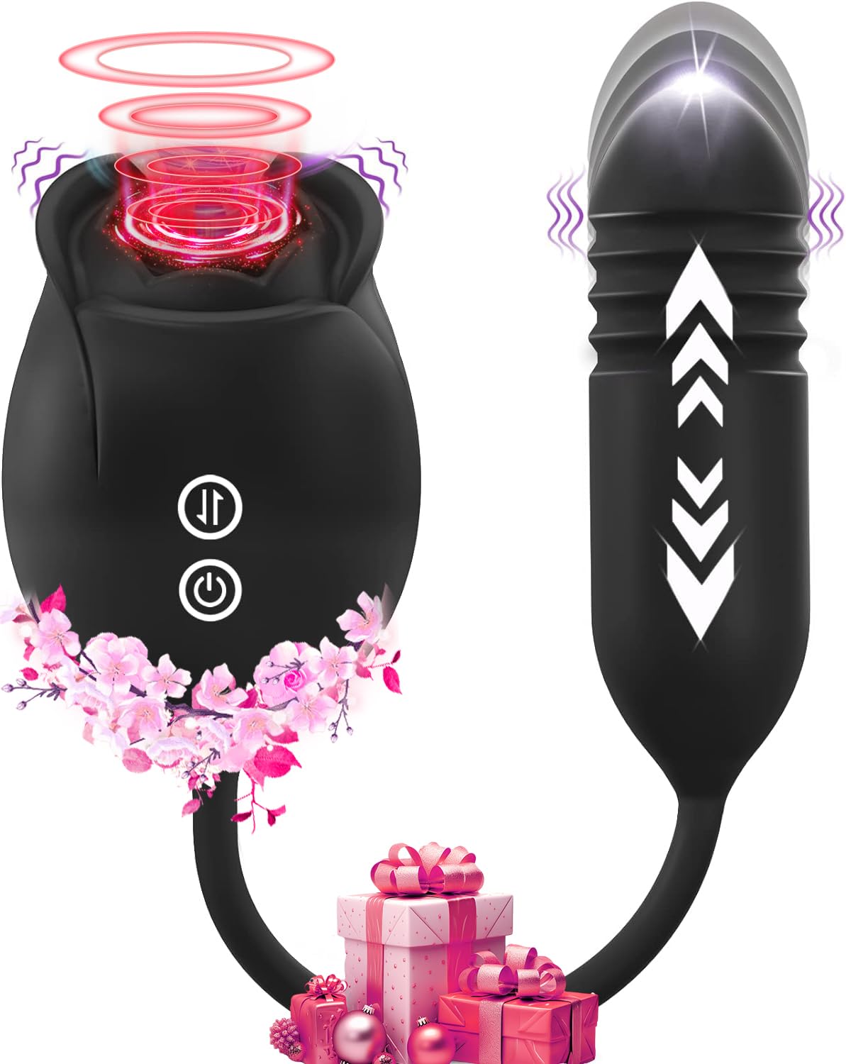 Rose Vibrateirs Adult Tool for Women Today Adult Clitioral Stimulant Tool, 9 Modes Black Rose Toy Viboators Toys Womens A41801