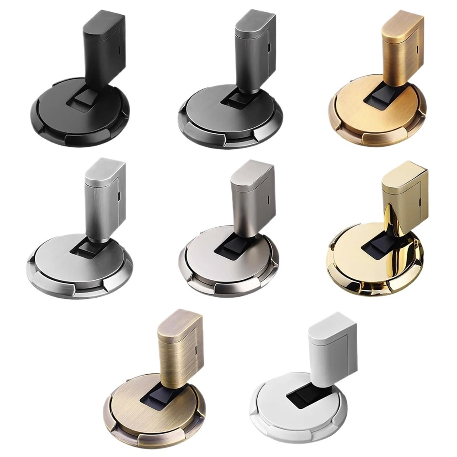 Kdhcvkz Black2 1Pcs Zinc Alloy Mechanical Door Stopper Heavy Duty Non-Punch Hardware Adjustable Door Holder Furniture