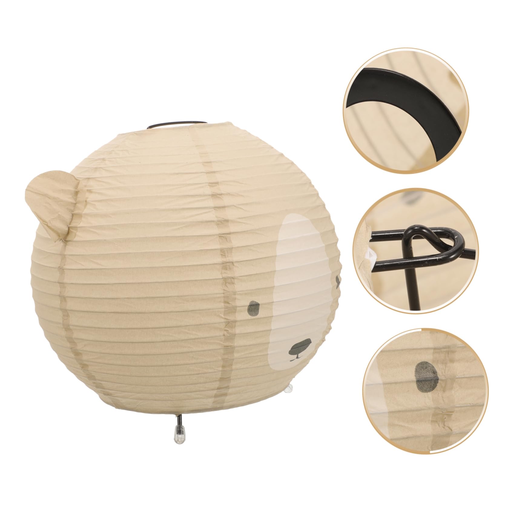 Paralume Carta di Riso Beige, Lampada Sospesa Decorativa