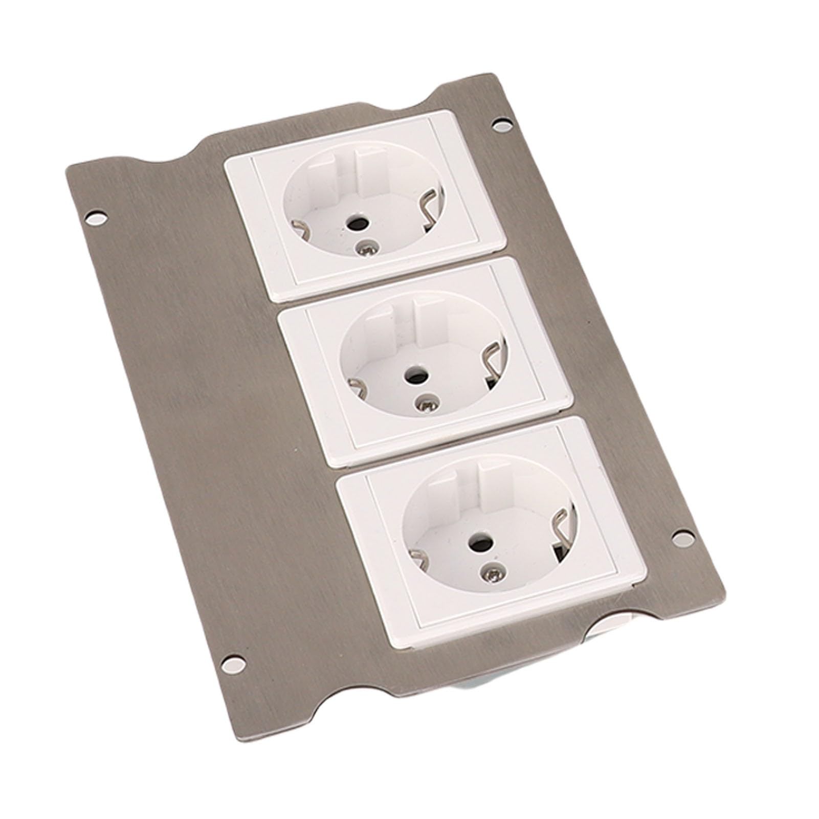 Scatola di Derivazione da Incasso a Pavimento, Kit Presa di Corrente da Incasso a Pavimento in Acciaio Inossidabile Impermeabile, 4KW 16A 3 Fori a Due Poli, Presa Piatta Incorporata per Ufficio
