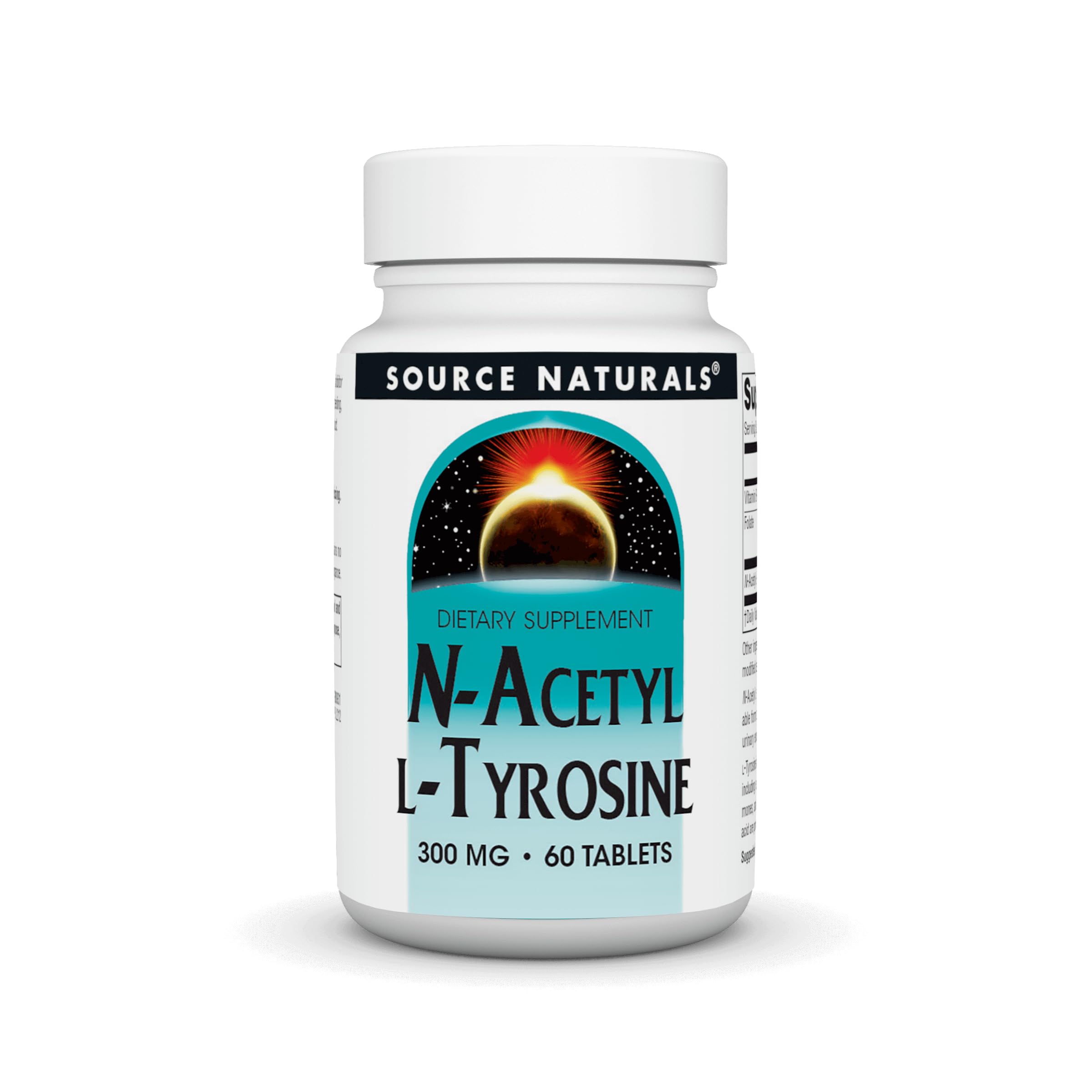 Source Naturals N-Acetyl L-Tyrosine Dietary Supplement, 300 mg - 60 Tablets