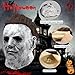 Michael Myer Mask for Adults，Head Mask Horror Scary FaceFor Halloween Party Halloween Masks (grey)