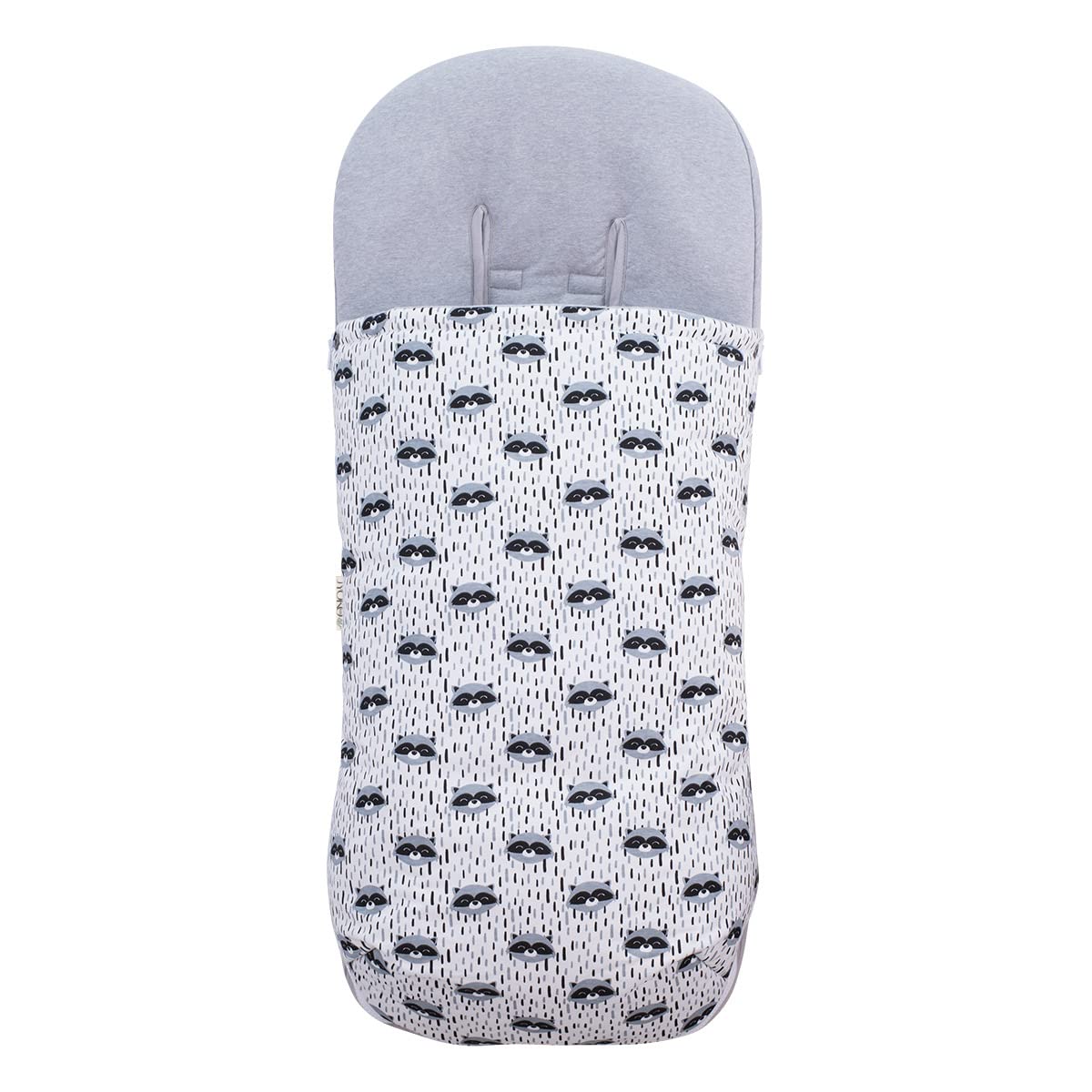 JYOKO KIDS Saco Universal para Cochecito y silla de Paseo, Saco de abrigo para Carrito de Bebé Con Forro de Algodón, Primavera/Entretiempo (RACCOON, ALGODON)
