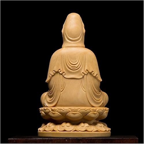 Miniatura 4 de ALDEPO Sculpture Tabletop Unique Statue Sculpture Statues Figurines Decor,Pray Buddha Wood Figurines Craft Sculpture Decoration Buda Carving