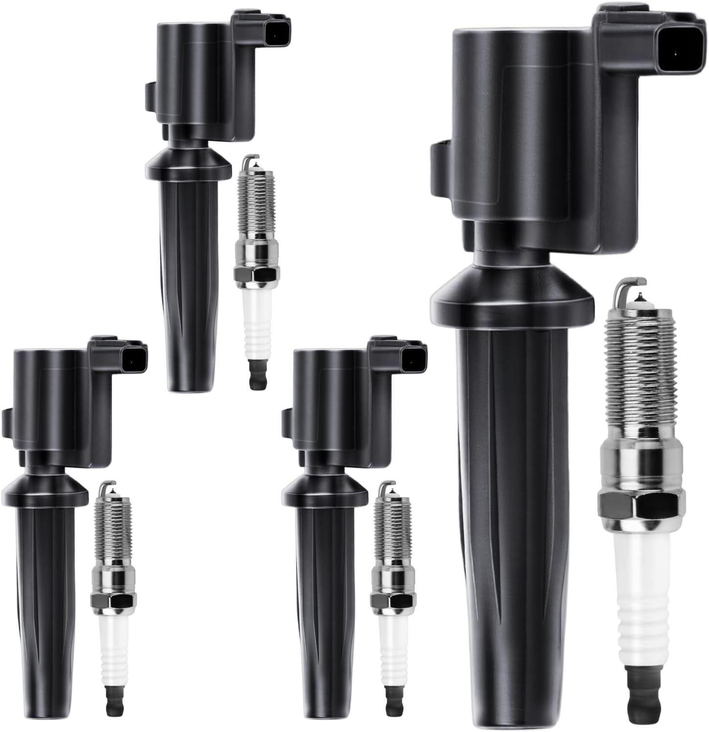 UF621 Ignition Coils Pack & Iridium Spark Plugs Compatible with Ford C-Max Escape Fusion Hybrid Transit Connect, for Lincoln MKZ, for Mazda Tribute 2.0L 2.5L 2009 2010 2011 2012 2013 2014, Set of 4 UF621 Ignition Coil and 5019 Spark Plug