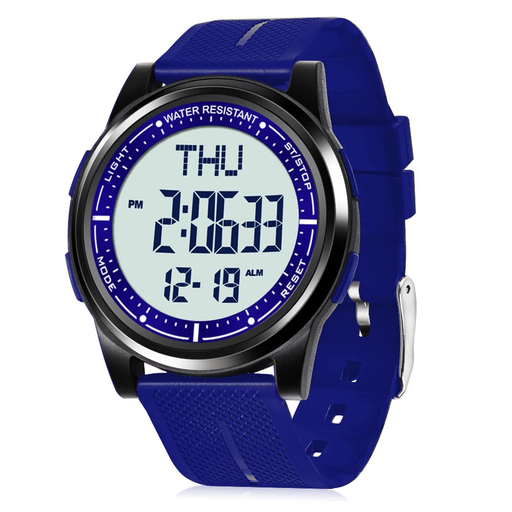 WIFORT Reloj Digital Impermeable con Cronómetro Alarma Cuenta Atrás Doble Hora, Ultra-Delgado Super Pantalla Gran Angular Digital Relojes de Pulsera para Hombres Mujeres
