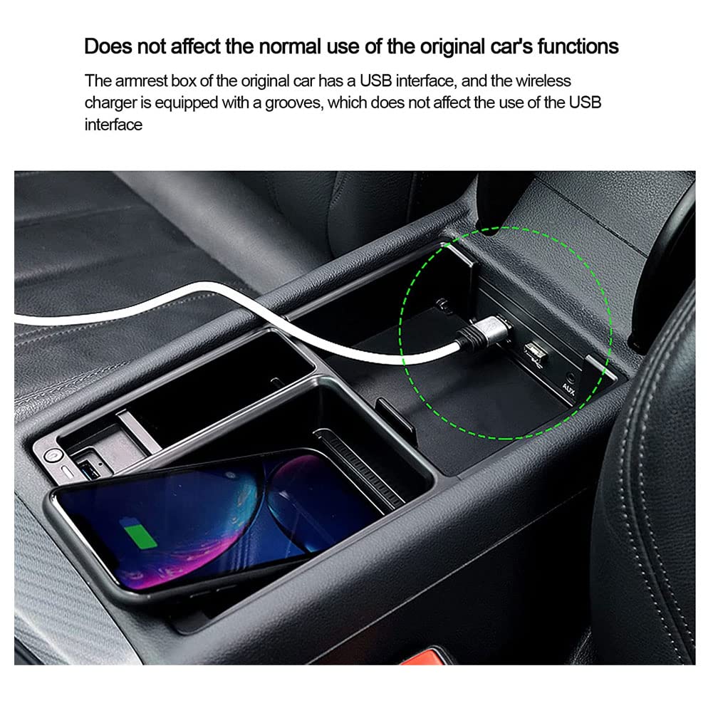 Per Au di A4/RS4/S4 2016-2020 Caricabatteria Wireless Del Telefono, Auto Caricabatterie Wireless Controllo Centrale Qi Ricarica Rapida Supporto Per Telefono Piastra Wireless Qi Per Caricatore
