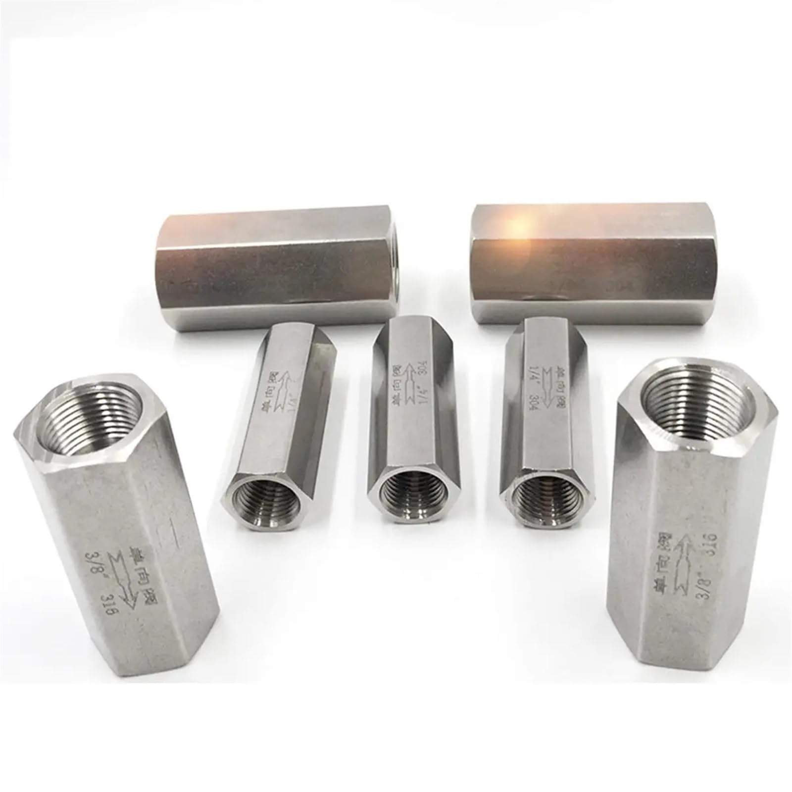 Clapet anti-retour inox 304 horizontal vertical pour tuyau 3/4