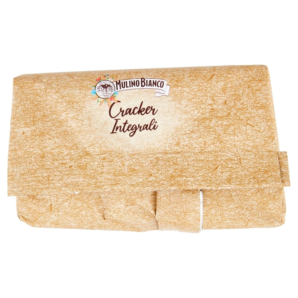 Mulino Bianco Cracker Integrali con Farina Sostenibile Ricchi di Fibre, Crackers à pleine farine, Riche en fibres, 3x 500g + Italian Gourmet polpa 400g