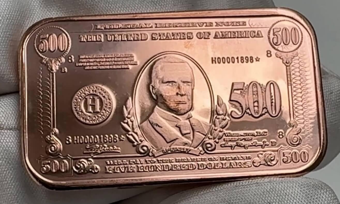 1 oz (AVDP-Unze) 99.9% reines Kupfer - Kupferbarren "McKinley Note" in original Lindner Kapsel